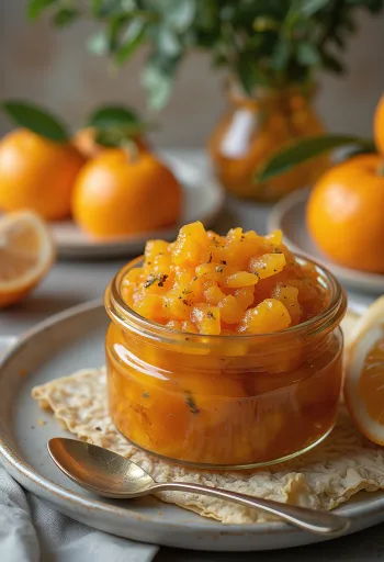 Servis edilen tatlı-ekşi portakallı chutney