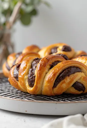 Servis edilen çikolatalı çörek dilimleri