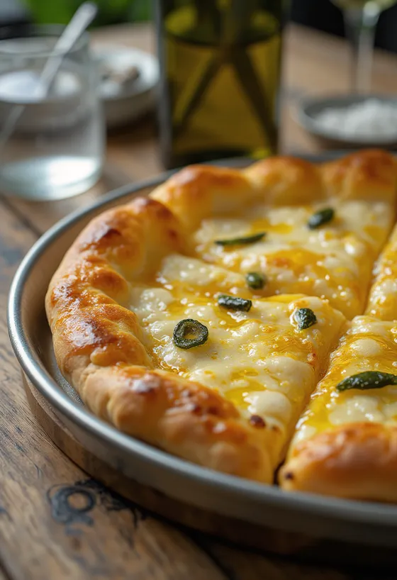 Sızma zeytinyağı ve taze otlar ile Pizza all’Olio