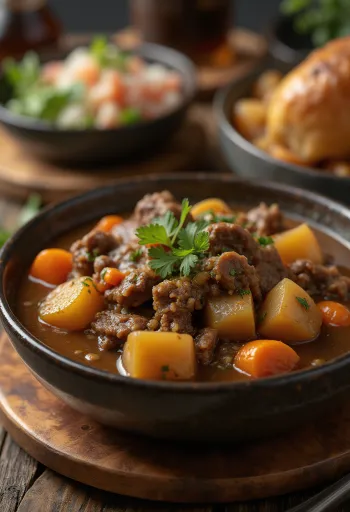 Servis edilmiş Estofado de carne