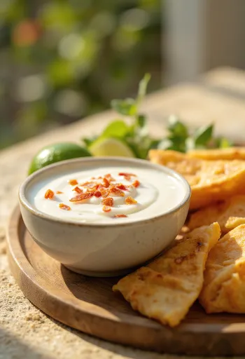 Servis edilmiş Hindistan cevizi sütlü misket limonu sosu