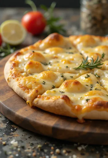 Parmesan ve mozzarella ile Pizza Bianca con Parmigiano