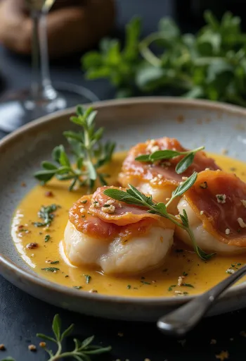 Servis edilmiş Saltimbocca alla Romana