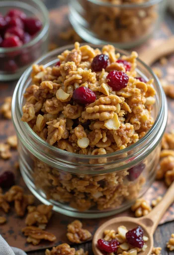 Çıtır yulaf ezmesi, tohumlar ve kuru meyvelerle ev yapımı granola