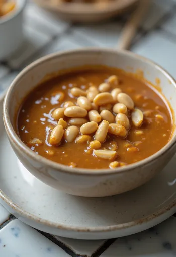 Izgara şişlerle servis edilmiş Satay yer fıstığı sosu