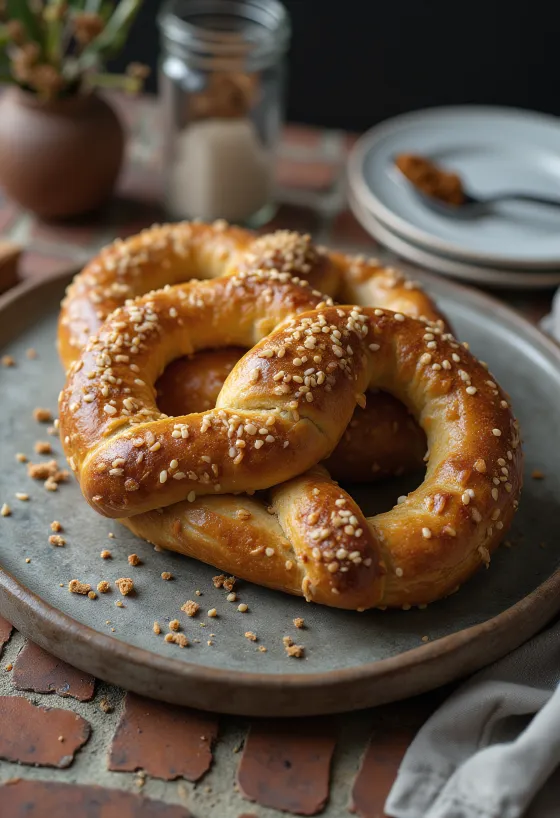 Servis edilmiş Zencefilli Pretzel