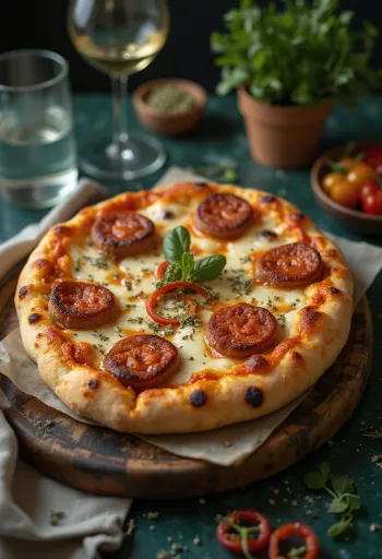 Bitkisel sosis ve acı biberli Vegan Diavola pizza