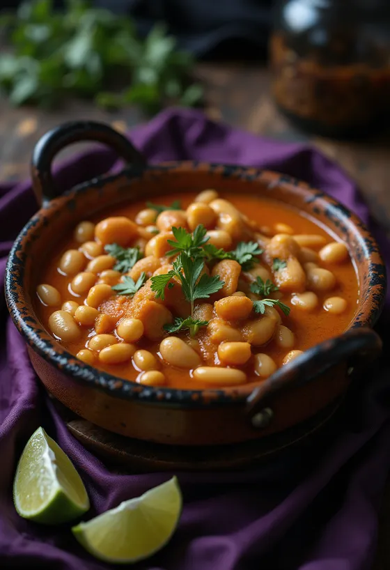 Chili baharatlı Ghugni, beyaz fasulye ve baharatlı domates sosuyla
