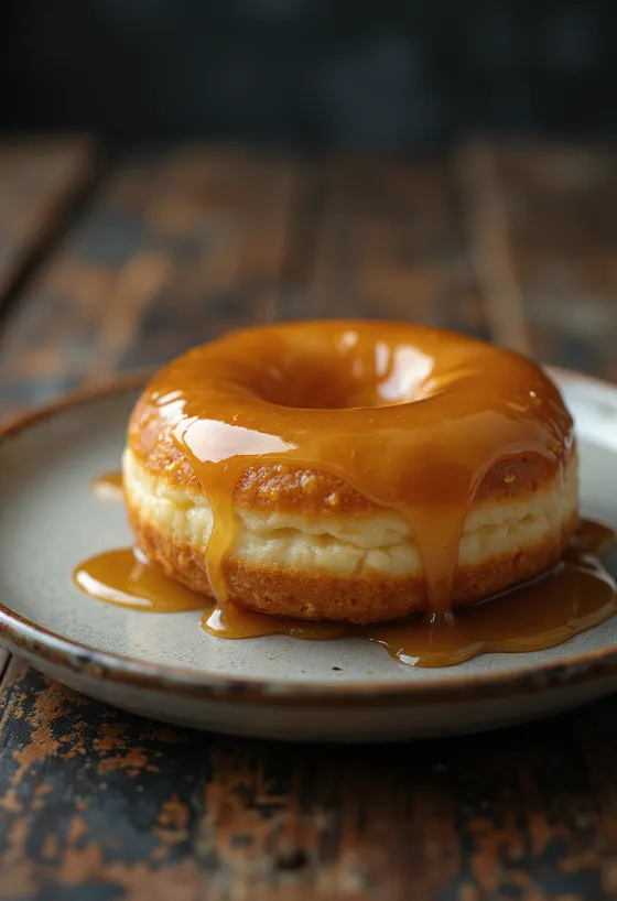 Akçaağaç şuruplu kaplamalı donut sunumu