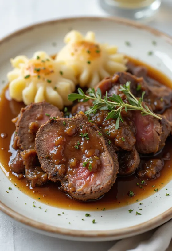 Servis edilmiş Sauerbraten