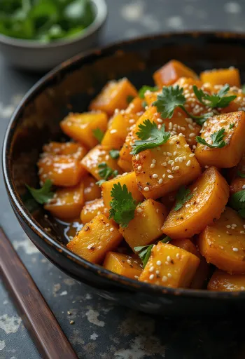 Körili tofu ve balkabağı wok