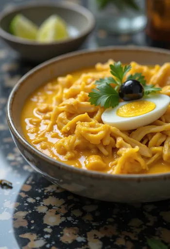 Glutensiz Ají de Gallina tavuğu, yer fıstığı ve sarı biberle servis edilmiş