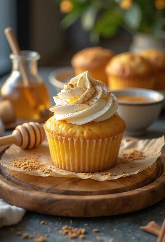 Mascarpone kremalı ballı cupcake