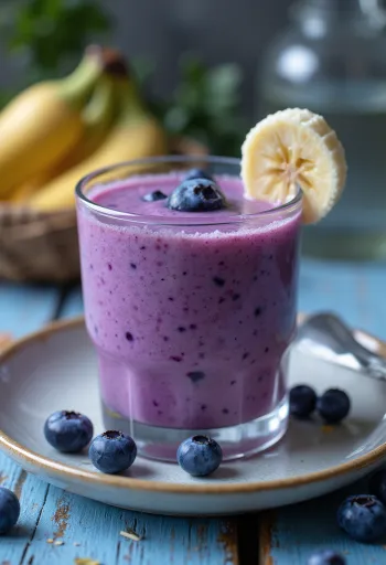 Bardakta servis edilen yaban mersinli smoothie