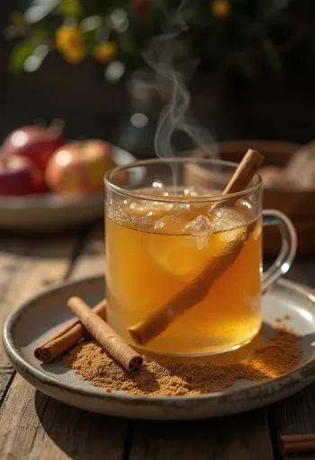 Bardakta ballı elmalı cider