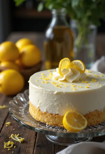 Süslenmiş limonlu mus pasta
