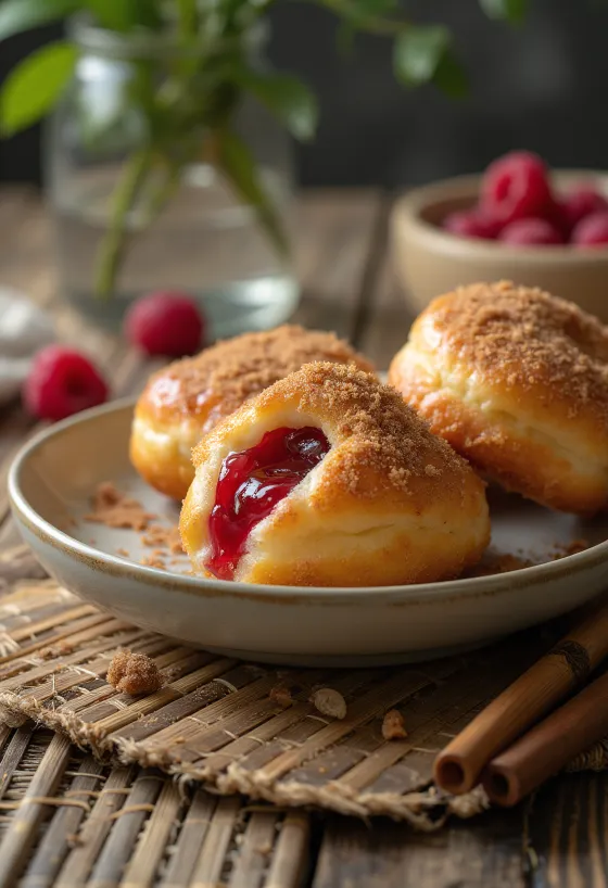 Taze servis edilmiş Buffalo Berry Donut