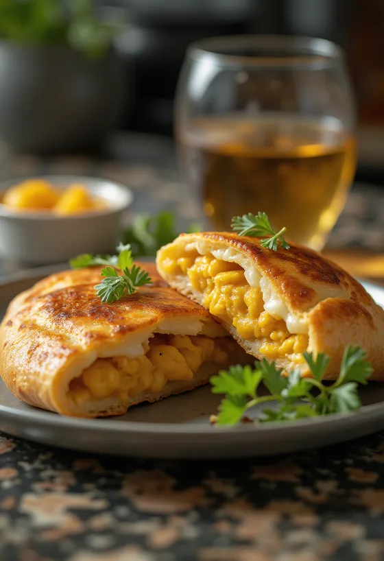 Taze pişmiş Körili Tavuklu Calzone