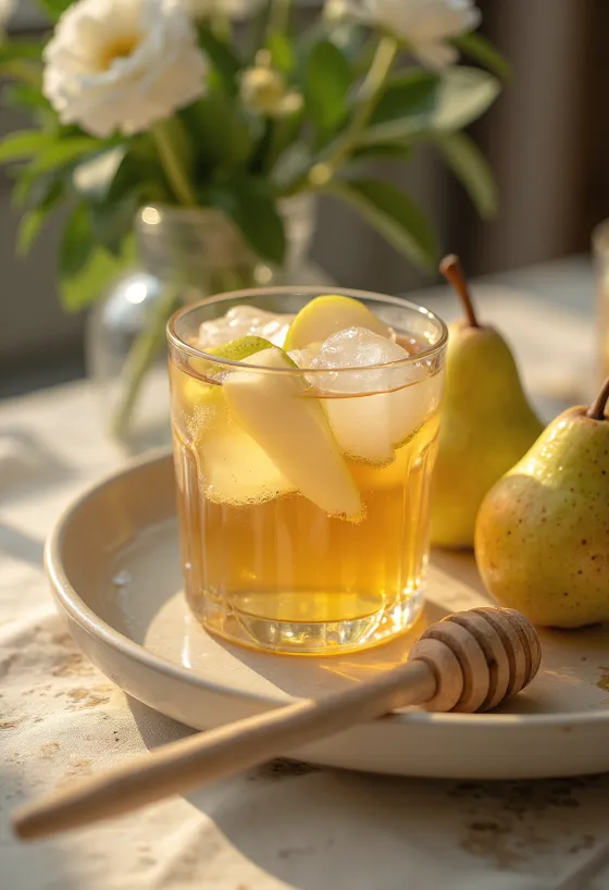 Taze servis edilmiş İrlanda usulü armutlu cider
