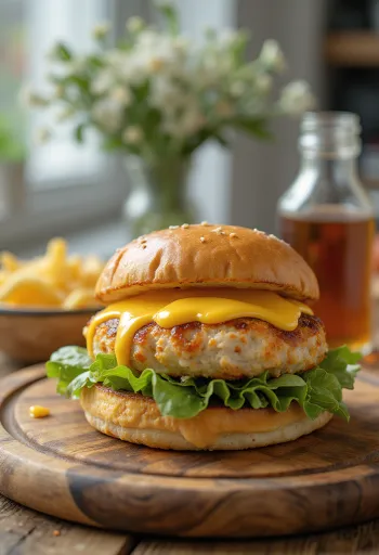Izgara tavuklu Ranch soslu tavuk burger