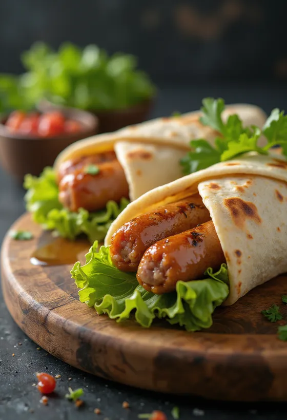 Servis edilmiş Hot Dog Wrap