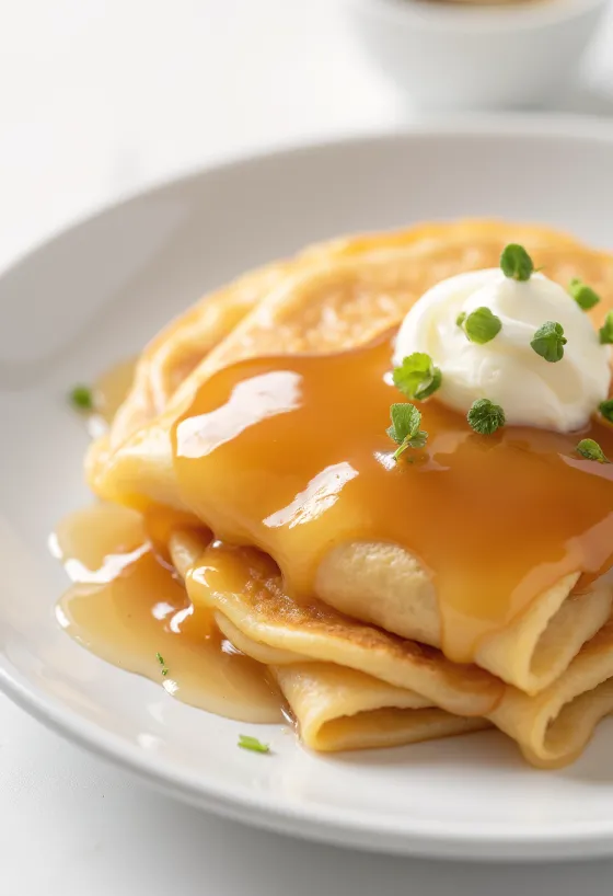 Servis edilmiş Karamelli krep