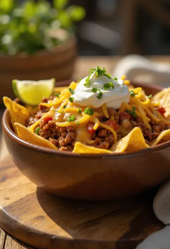 Servis edilmiş taco kasesi