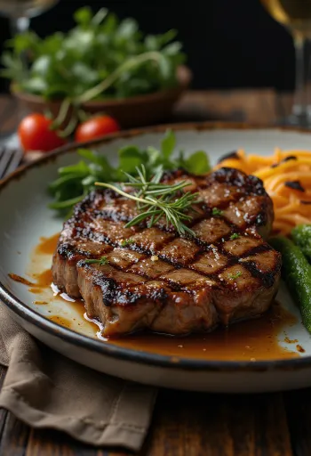 Izgara kanguru bifteği servisi