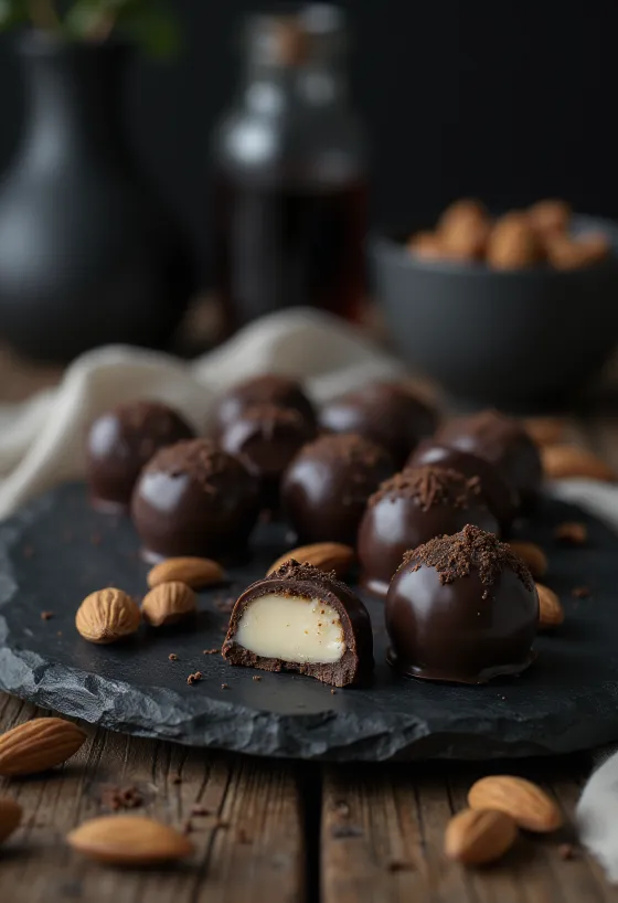 Marzipanlı bonbon sunumu