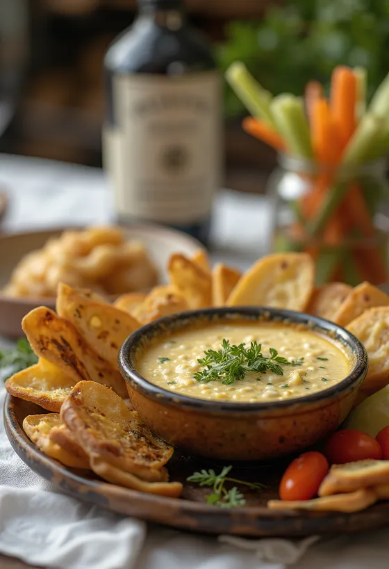 Taze sebzelerle servis edilen Tereyağlı ve Kremalı Bagna Cauda