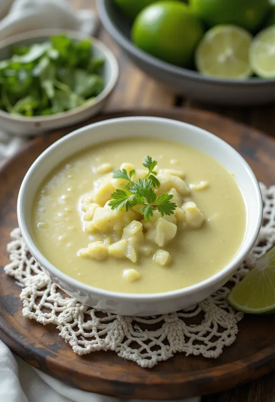 Servis edilmiş Hindistan cevizi sütlü misket limonlu köri sosu