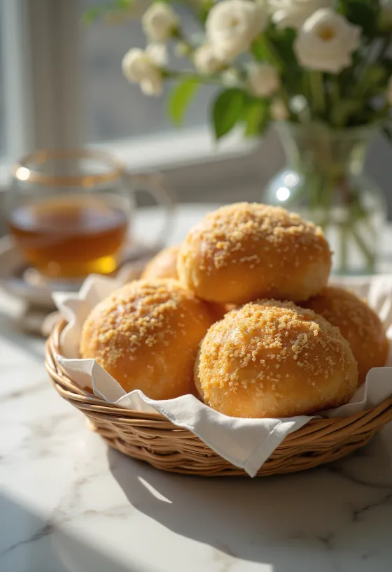 Taze pişmiş Filipin pandesal ekmeği