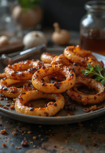 Servis edilmiş BBQ fırında soğan