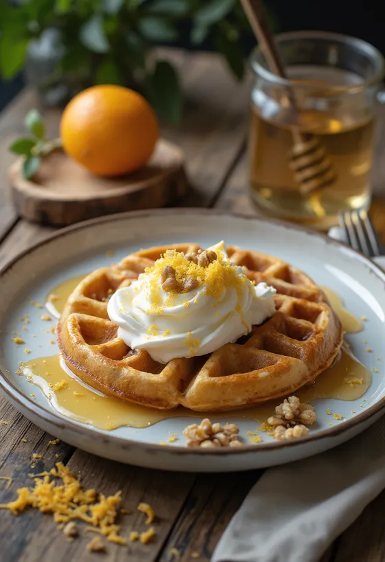 Servis edilmiş gizli tarifli waffle