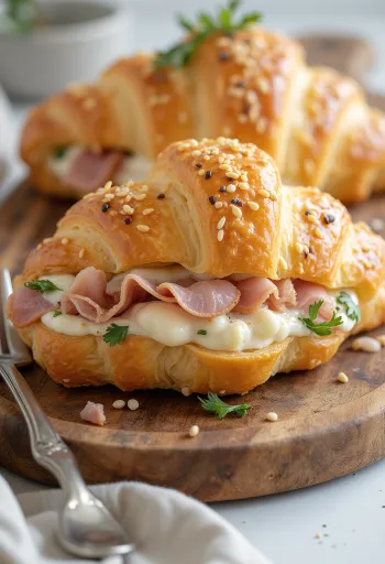 Servis edilmiş yaban turplu kruvasan