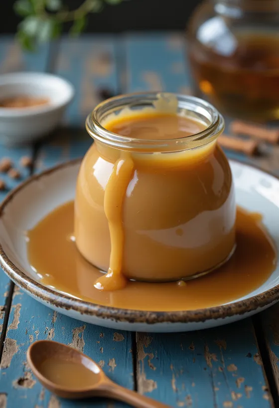 Sütlü Dulce de leche, ipek gibi karamel kasede