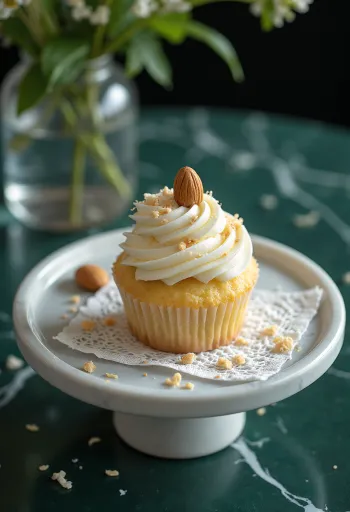 Servis edilmiş raffaello cupcake