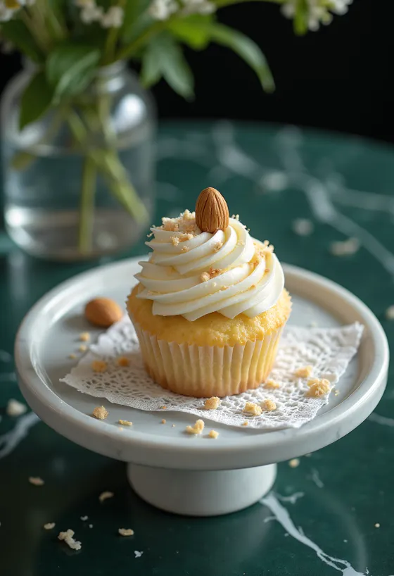 Servis edilmiş raffaello cupcake