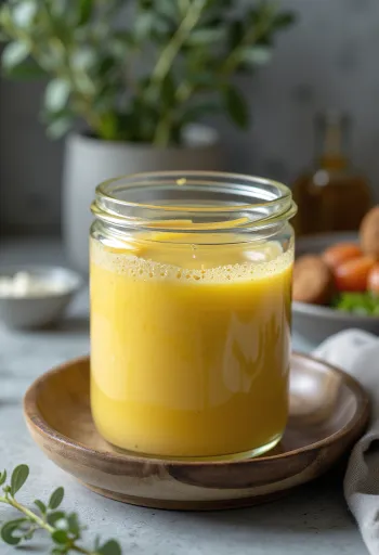 Salata ile servis edilen Ballı Dijon sosu