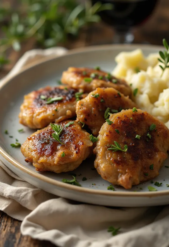 Nar gibi kızarmış, taze ekmek ve kırmızı soğanla servis edilen kızarmış tavuk ciğeri