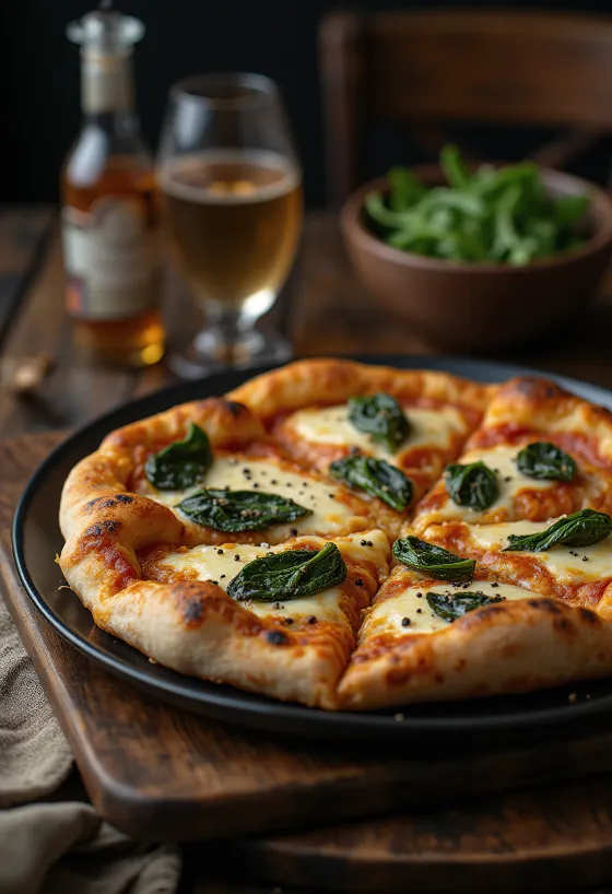 Yak peyniri ve taze ıspanakla servis edilen Tibet usulü pizza