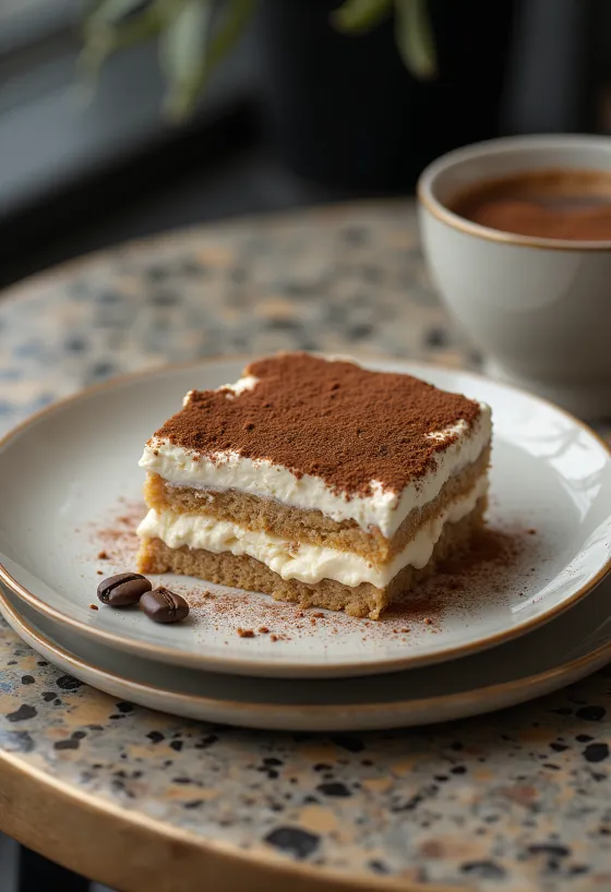Zarif sunumlu şekersiz tiramisu pasta