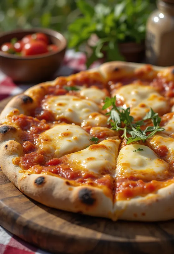 Yerel domates sosuyla servis edilen Türkmen usulü pizza
