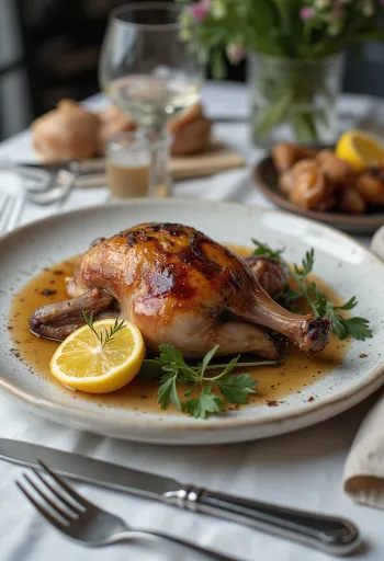 Servis edilmiş biberiyeli fırın güvercin