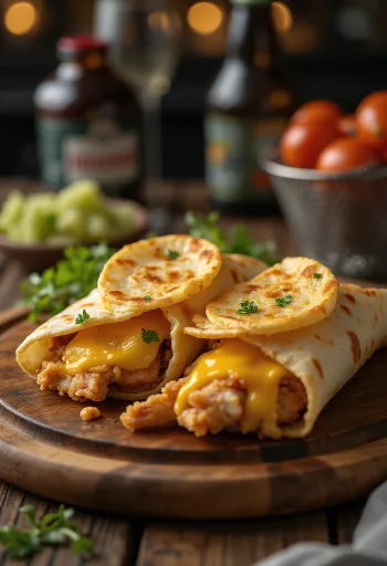 Tavuklu ve peynirli kızarmış wrap