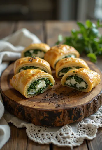 Taze pişmiş, çıtır hamurlu ıspanaklı beyaz peynirli börek