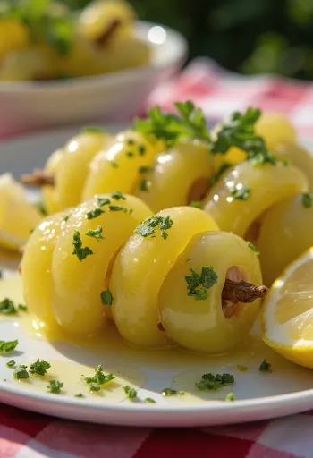 Yoğurt ve limonla servis edilen kuzu etli yaprak sarma, Akdeniz yemeği