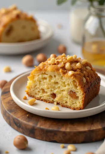 Servis edilmiş ballı ve fındıklı dilim