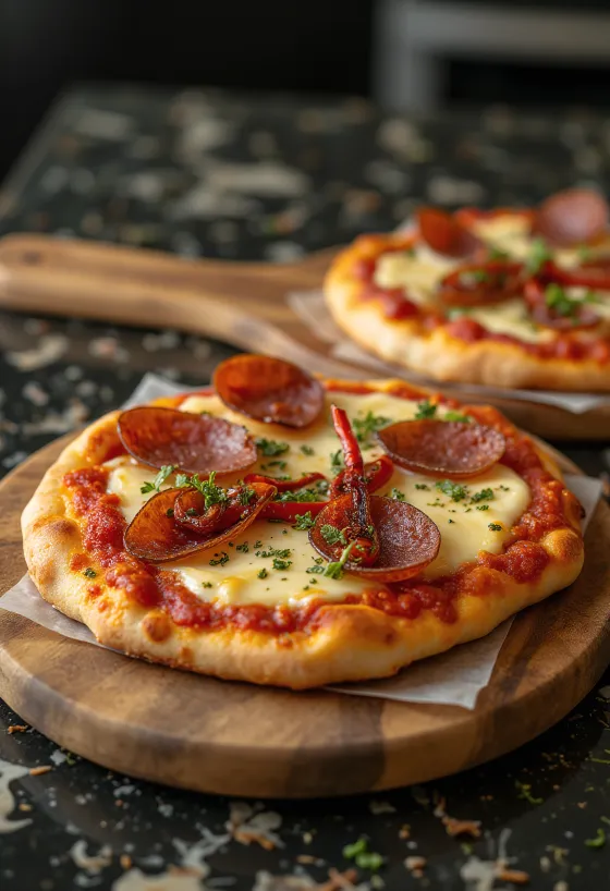 Gorgonzolalı ve şili biberli Diavola pizza