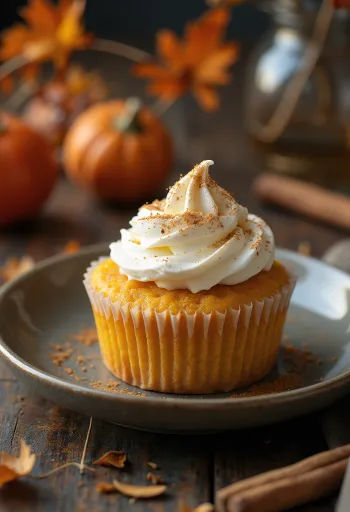 Tarçınlı mascarpone kremalı balkabaklı cupcake